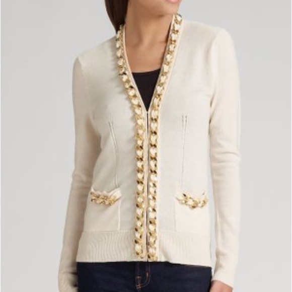 Milly Sweaters - 💖❤️ Blair Waldorf ✨ Milly Cream Chain Cardigan S